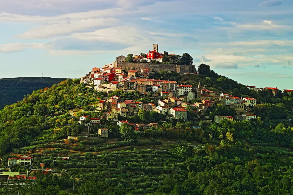 Motovun hilltop village above the Mirna valley