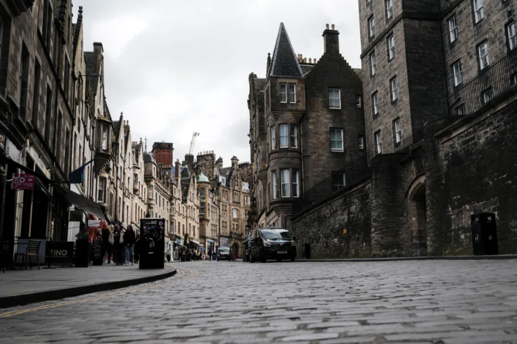 Old Town street in Edinburgh, Scotland's most expensive place to stay