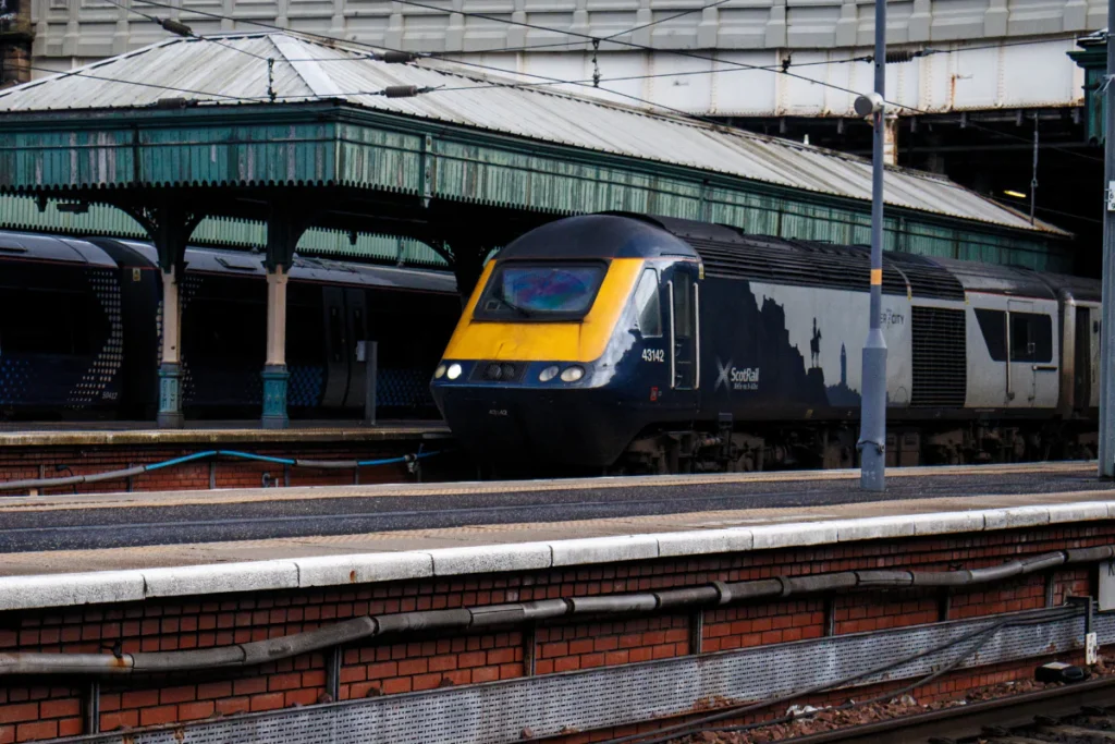 Edinburgh Waverley station, the Scottish terminus of the London to Edinburgh train route