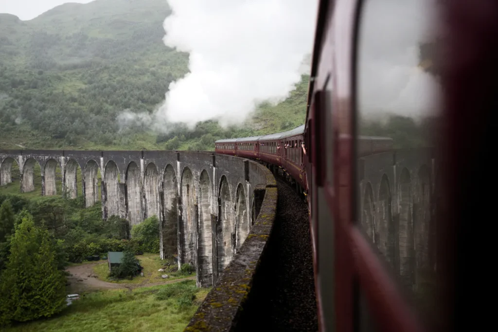 ScotRail train in the Scottish Highlands
